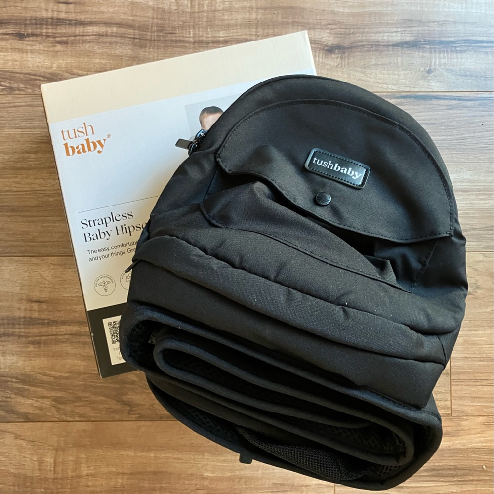 Tushbaby Hip Seat Carrier for Baby/Toddler - Solid Black